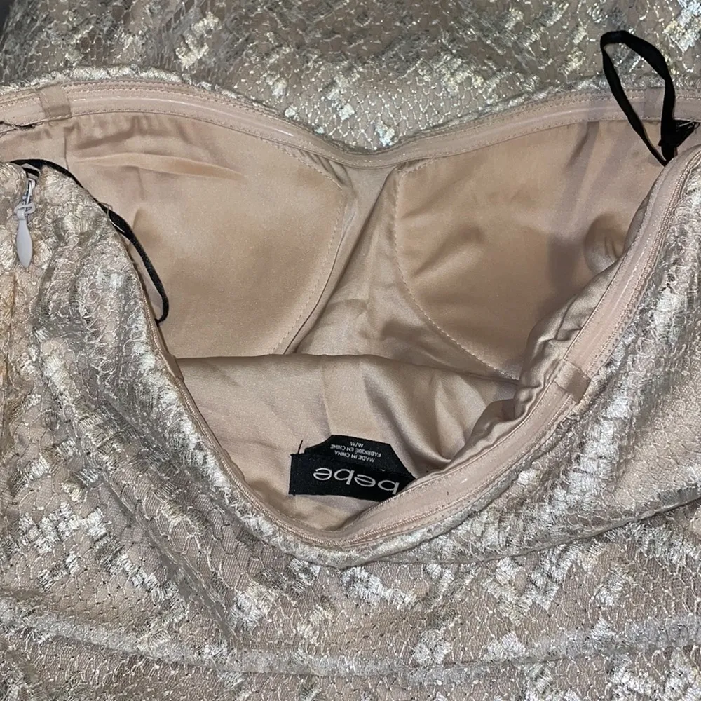 Beautiful!!! Bebe M dress top lace mesh and satin feel under dress - Image 7