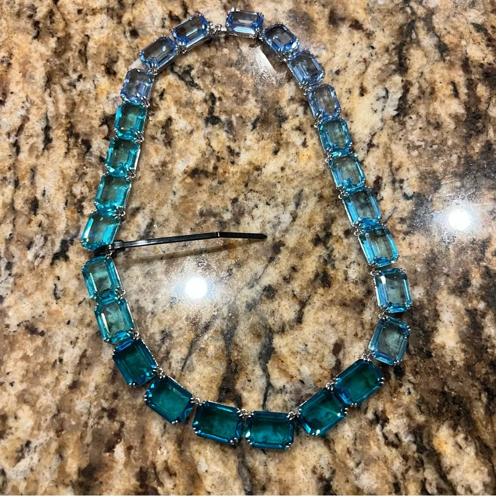 Swarovski two tone blue Millenia octagon cut necklace - Image 16