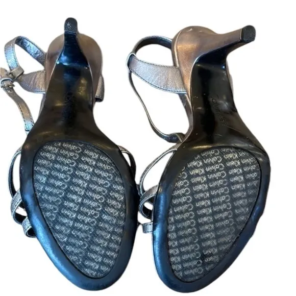 Calvin Klein Metallic‎ T-Strap Heels - Image 4