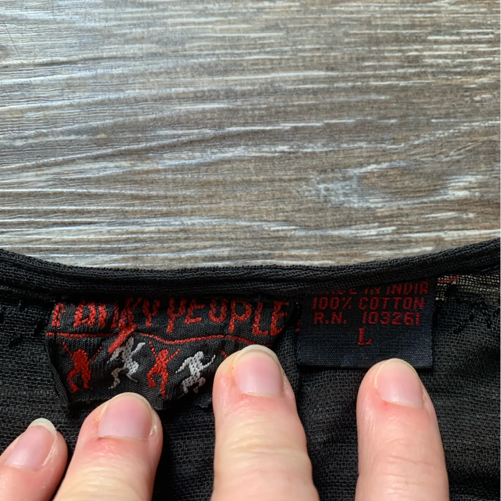 Funky People Black Embroidered Top L Size L - Image 2