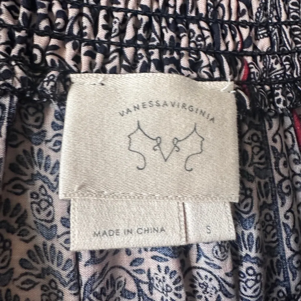 Vanessa Virginia Boho Off-Shoulder Peasant Tunic Blouse Lace Hem Size S - Image 8