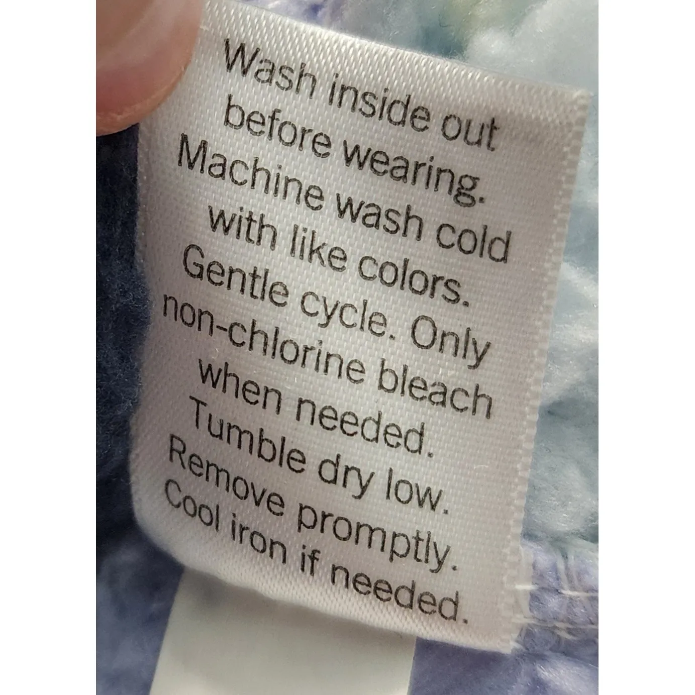 SO Womens Fuzzy Pullover Half Zip Sweatshirt Blue‎ Lavender Pattern M - Image 6