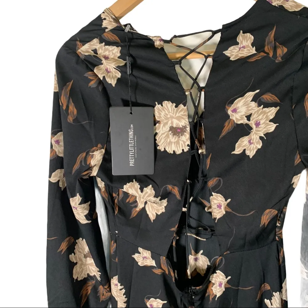 PLT 4 Floral Midi Back Lace Up Dress - Image 2