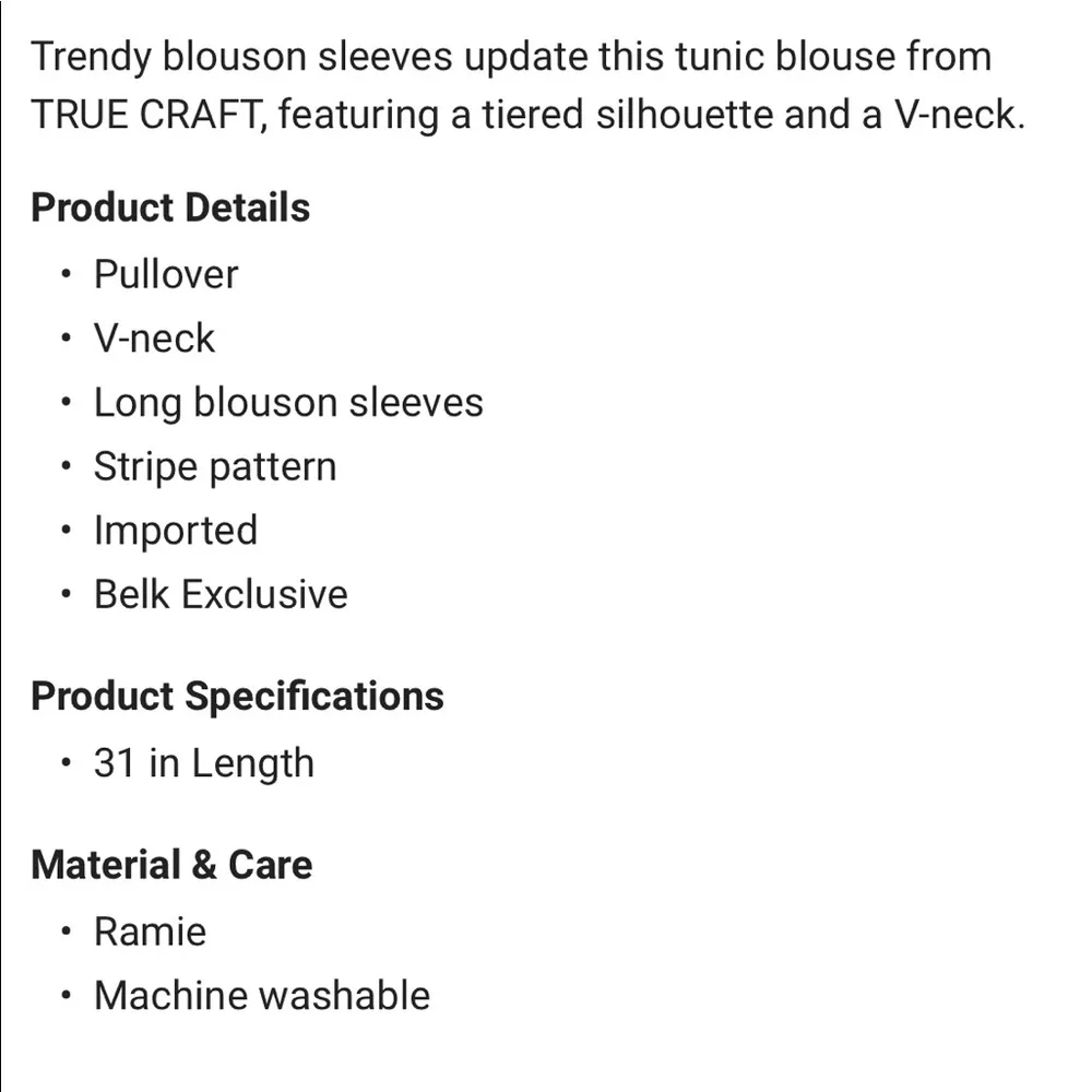 True Craft Cotton Striped Tiered Boho Top Small - Image 2