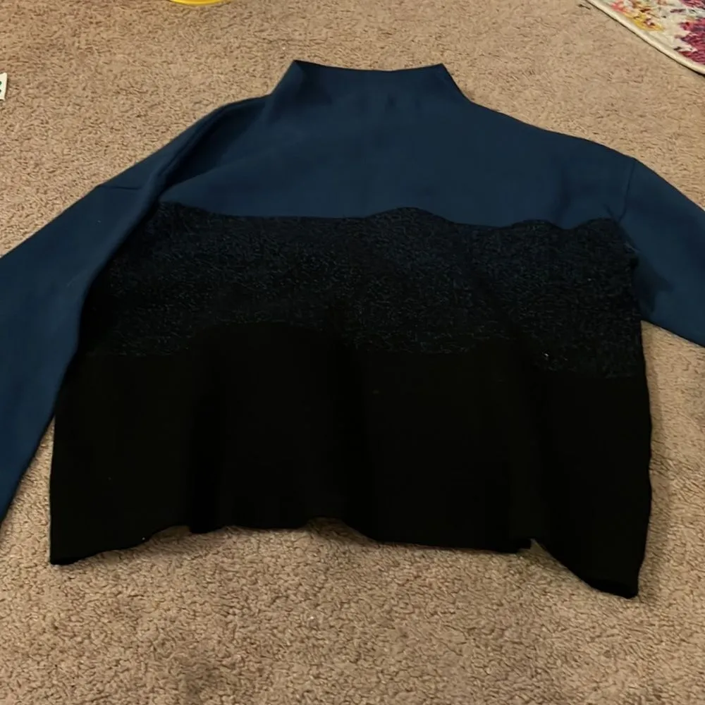 Ann Klein mock neck viscose blue sweater - Image 5