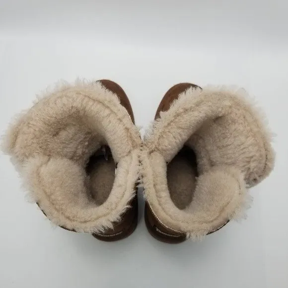 Tamarac Winter Boots Sonika Button Suede Shearling Lambs Wool Linning Size 7 M Brown - Image 7