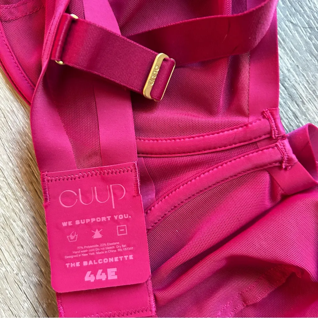 CUUP Balconette Mesh Underwire Bra in Mulberry Size 44E NWT Pink - Image 4