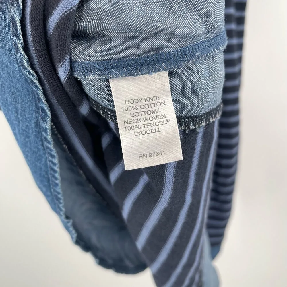 J.JILL Dress Size Small Denim Chambray Blue Jean Shift Shirttail Cotton Tencel - Image 12