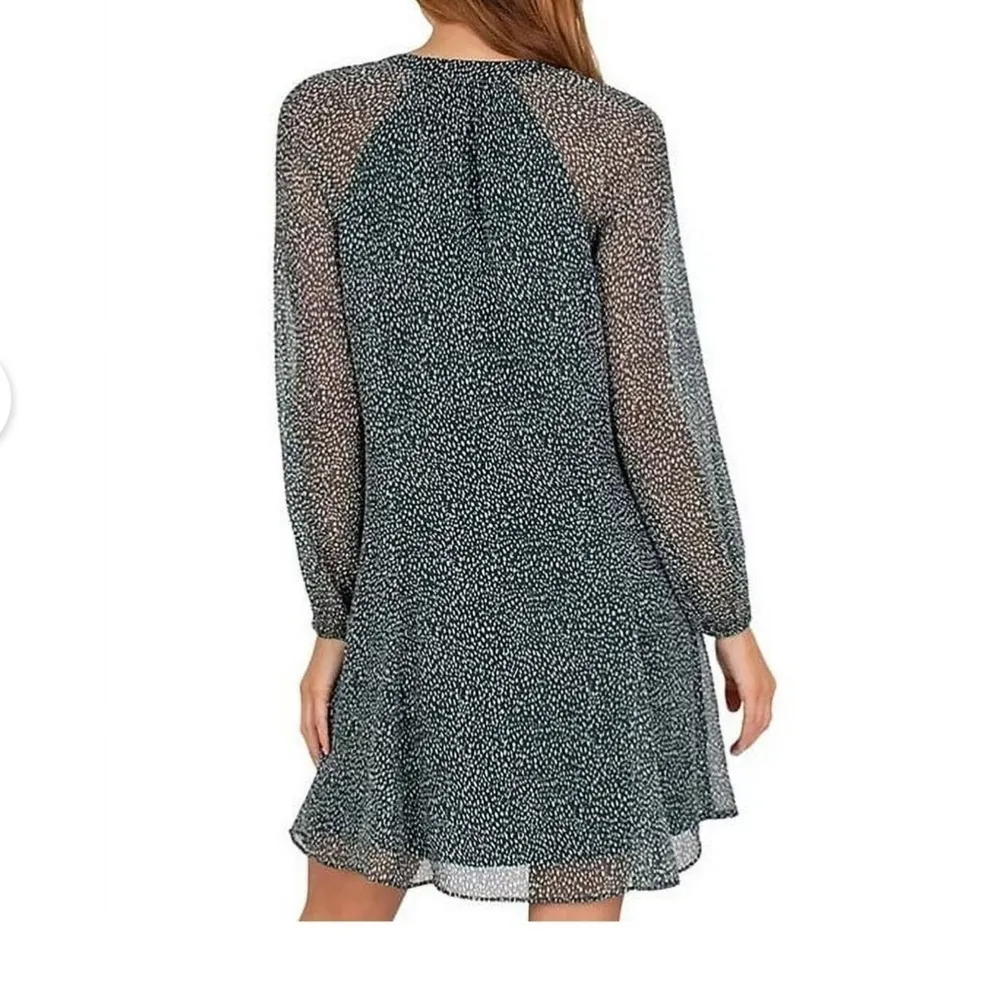 Joie Limited Edition Balloon Long Sleeve Green Flowy Chiffon Fall Dress Xxl - Image 2