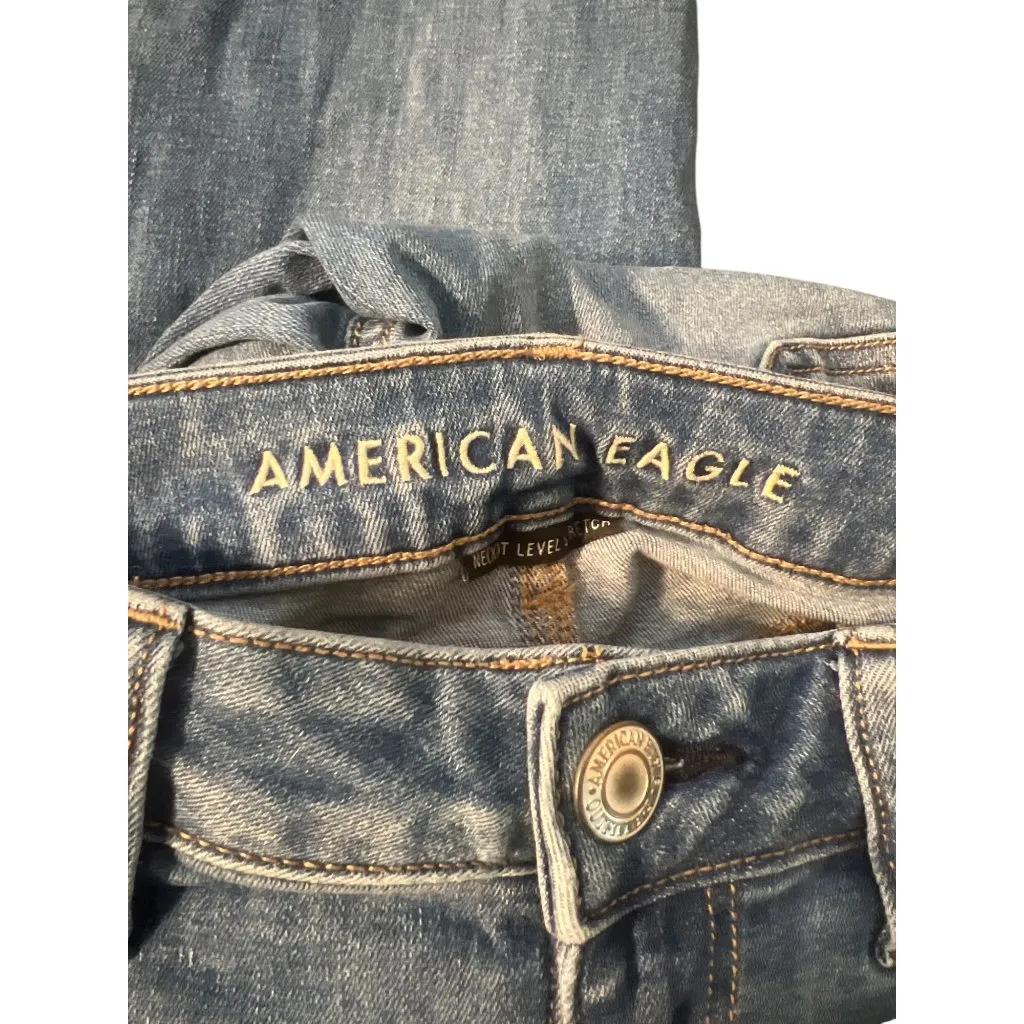 American Eagle Jegging Blue Denim Jeans Next Level Stretch Size 4 Long - Image 4