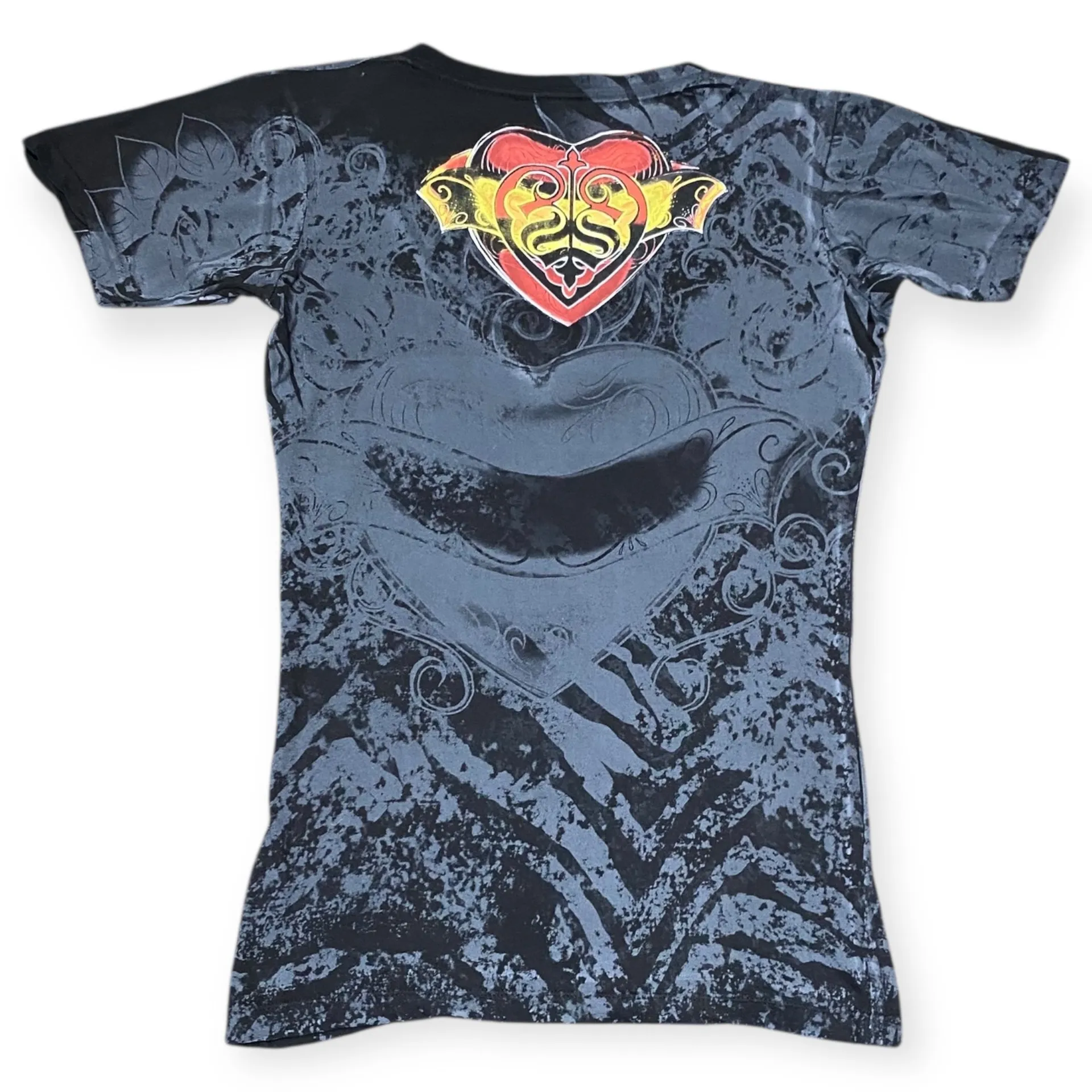 Sinful by Affliction Y2K Graphic Tee Black Red Yellow | Size M | NWT - Image 3