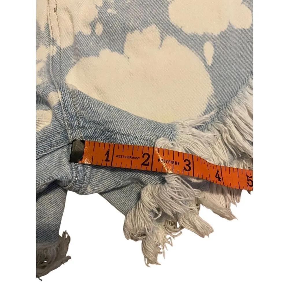 Wild Fable High Rise Frayed Denim Acid Wash Jean Short Shorts Preppy Beach Coast - Image 9
