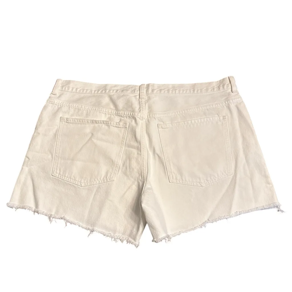 Madewell women’s The Brynn Long Short high rise relaxed leg white Size 32 NWT - Image 5