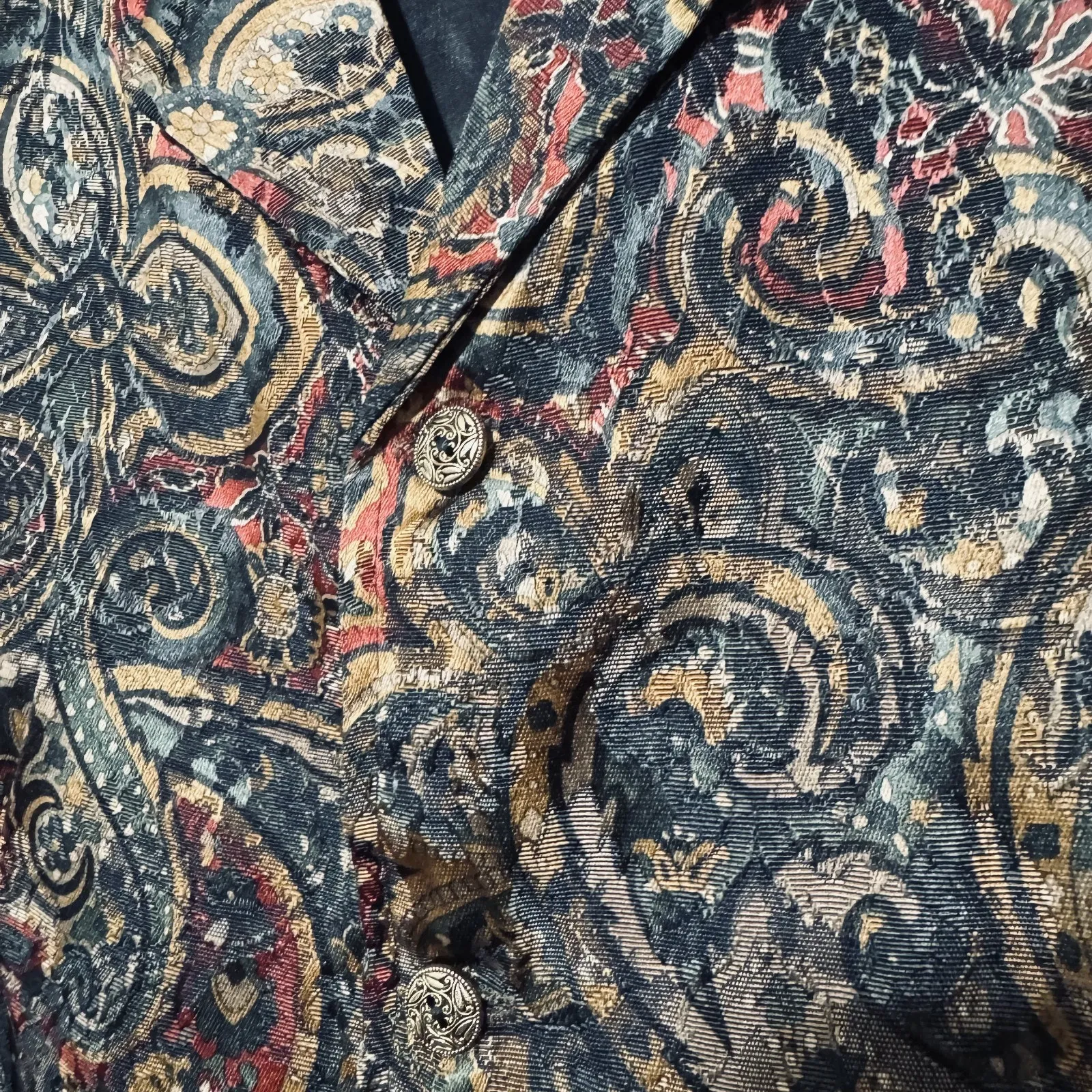 Vintage Spindle River Classics Western Vest Paisley Satin Mens Size L USA Size L - Image 3