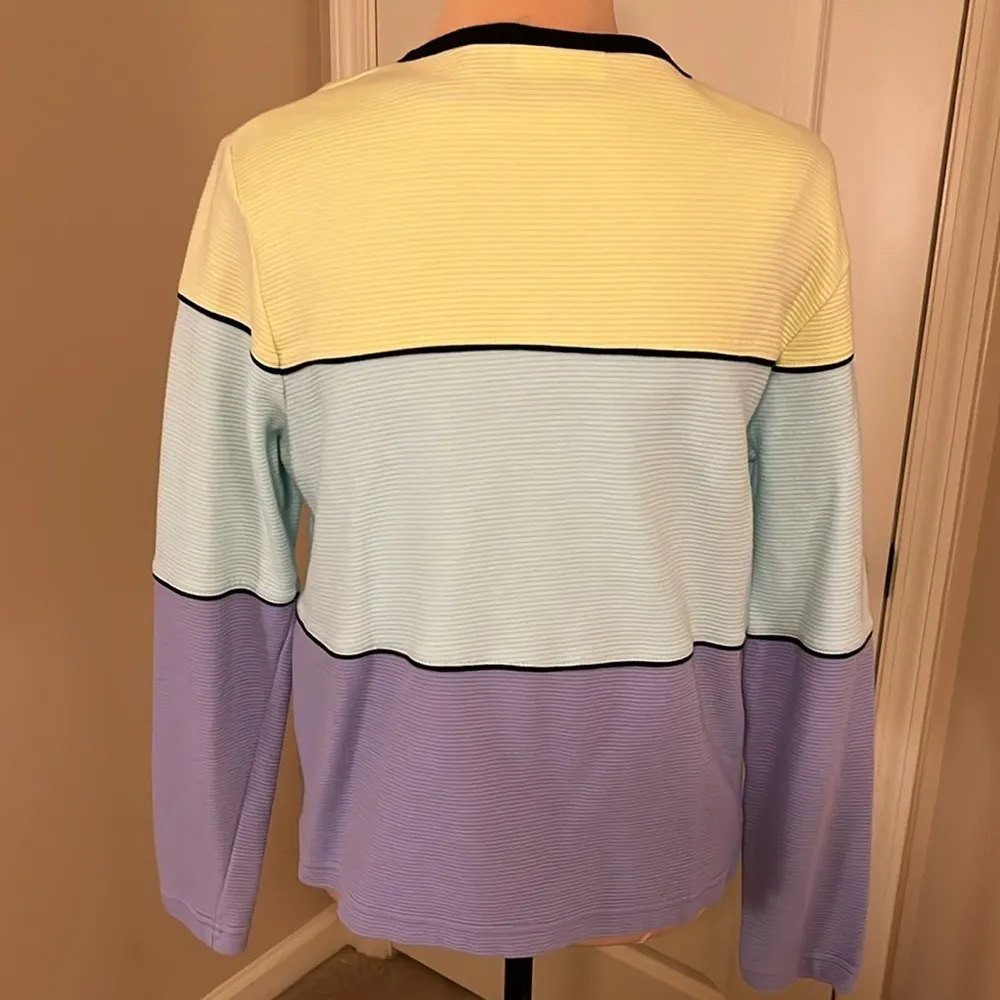 Croft and Barrow colorblock cardigan and tank top set size medium - Image 9