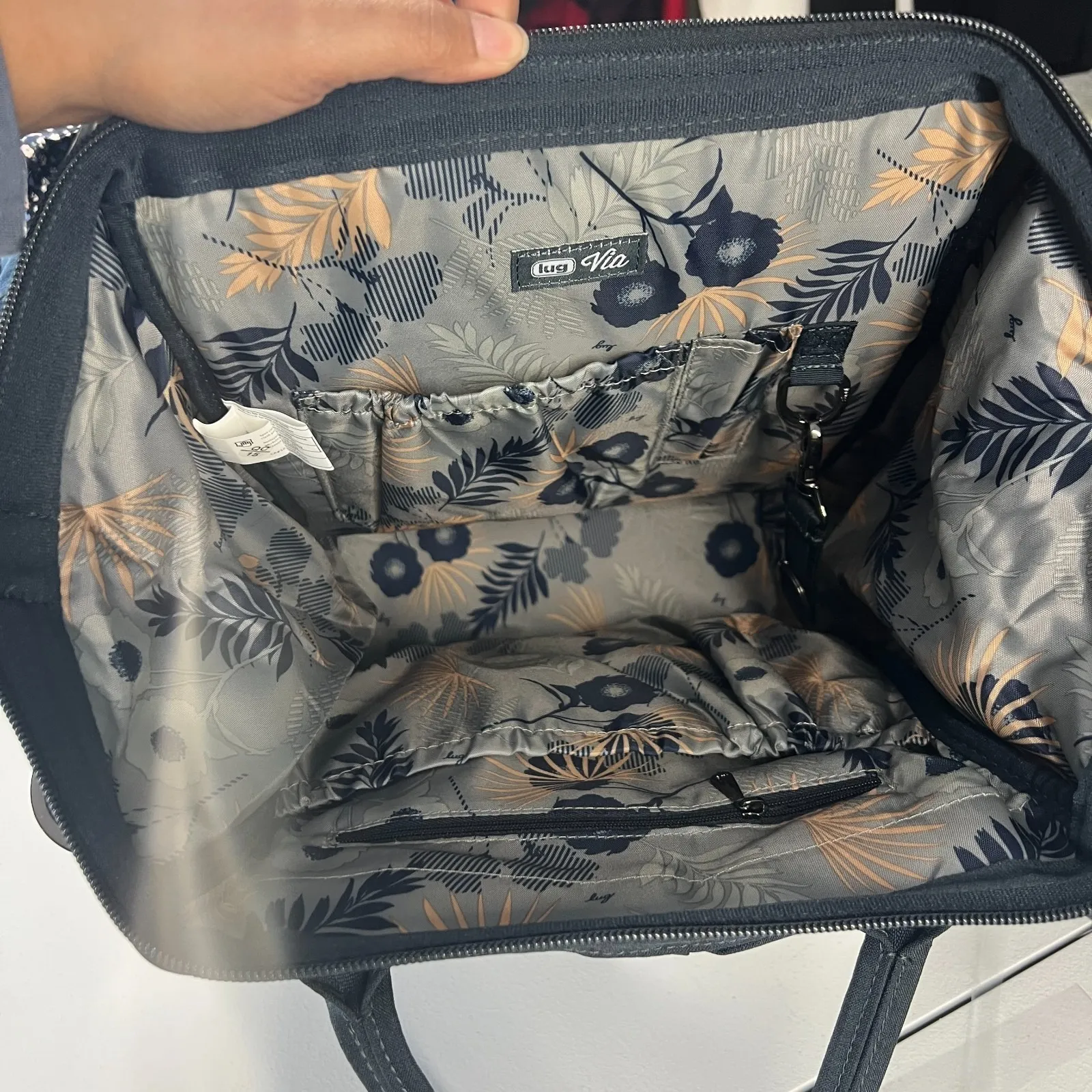 Lug Via 2 Womens Navy Multipurpose Pockets Detachable Strap Convertible Bag Blue - Image 9