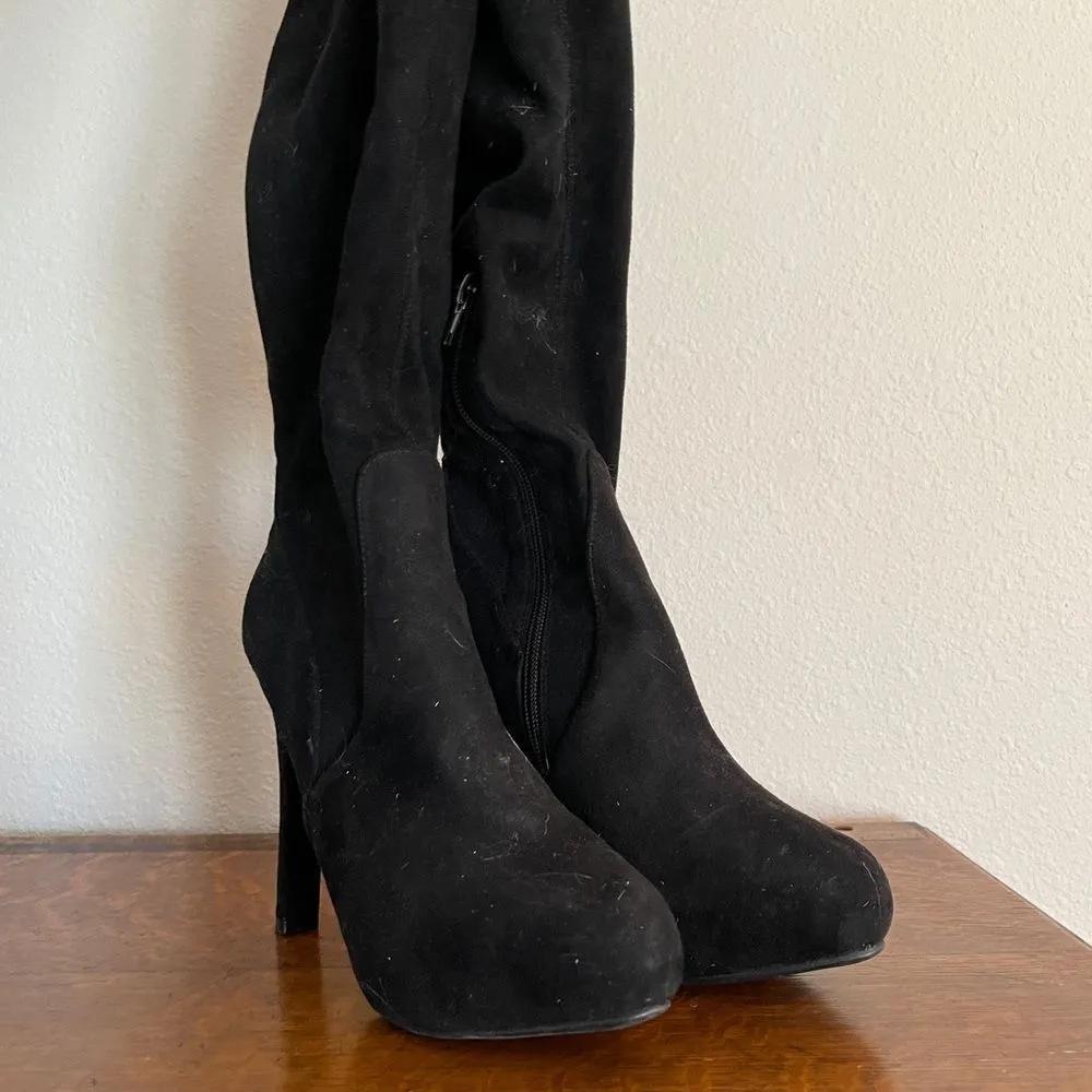 Black High‎ Heeled Tall Boots Black Size 7 - Image 5