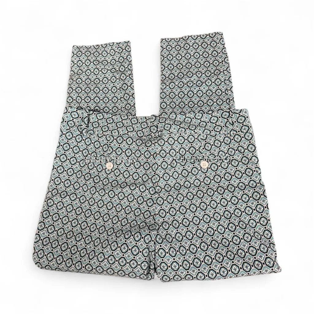 The Limited 10P Geometric Print Dress Pants Blue Black White Retro Mod Style - Image 5