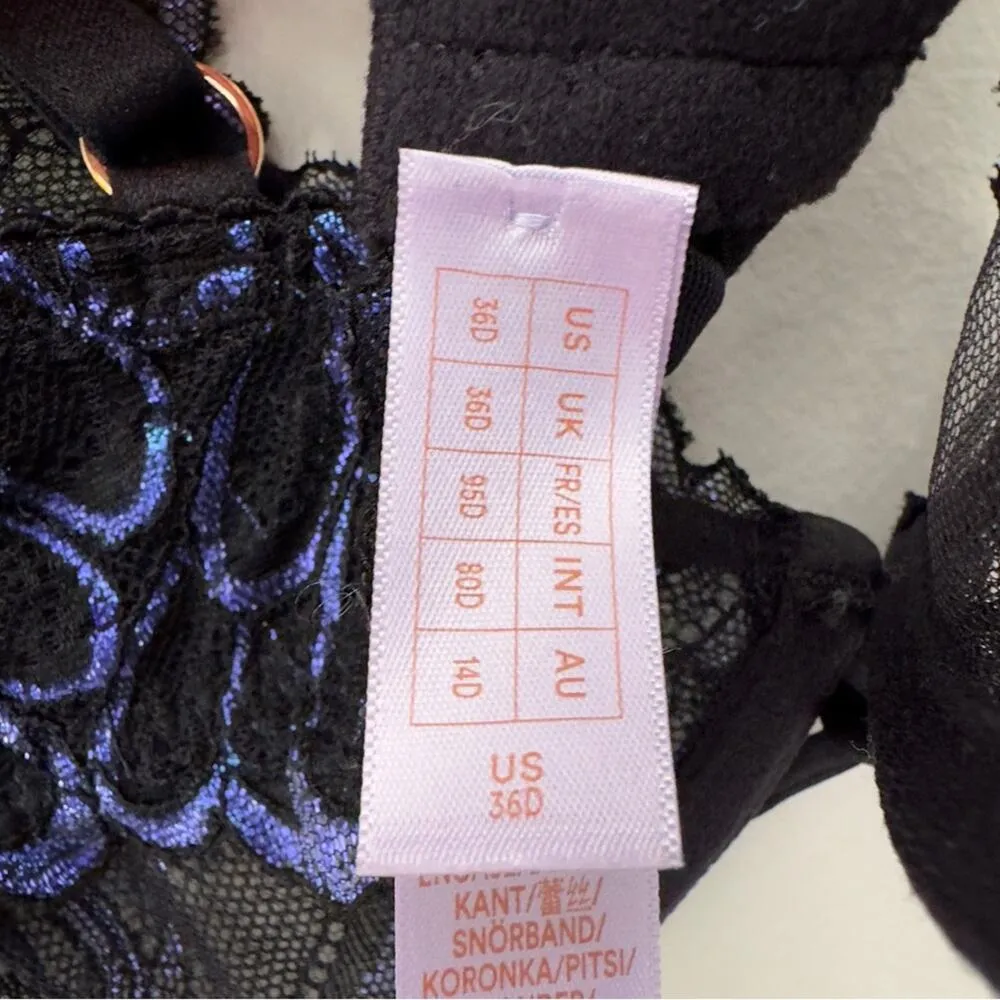 Savage X Fenty Lace Underwire Bra Bralette Adjustable Spaghetti Straps Sparkly - Image 9