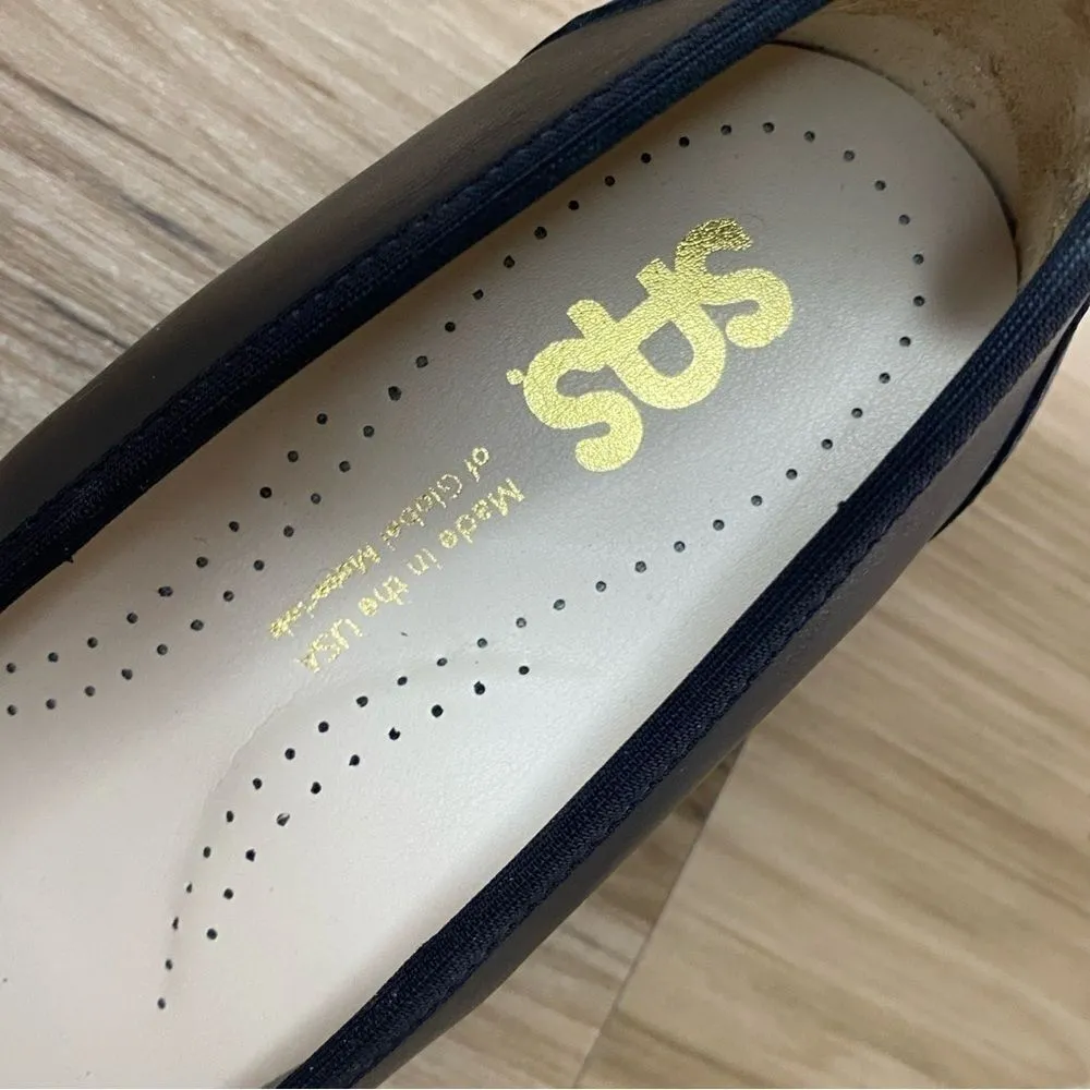 SAS Milano Black Leather Kitten Heel Pump Size 10.5 - Image 4