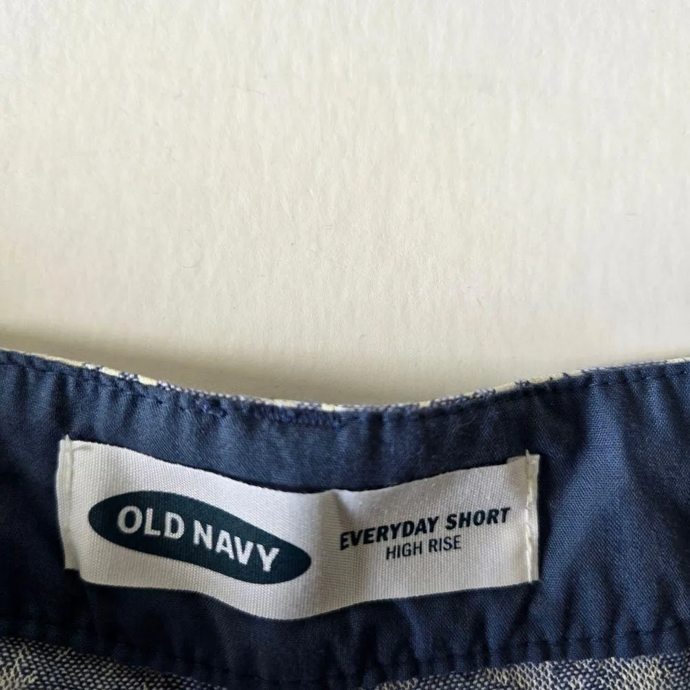 Old Navy Chambray High Waisted Floral-Print Linen-Blend Everyday Shorts Size 8 - Image 7