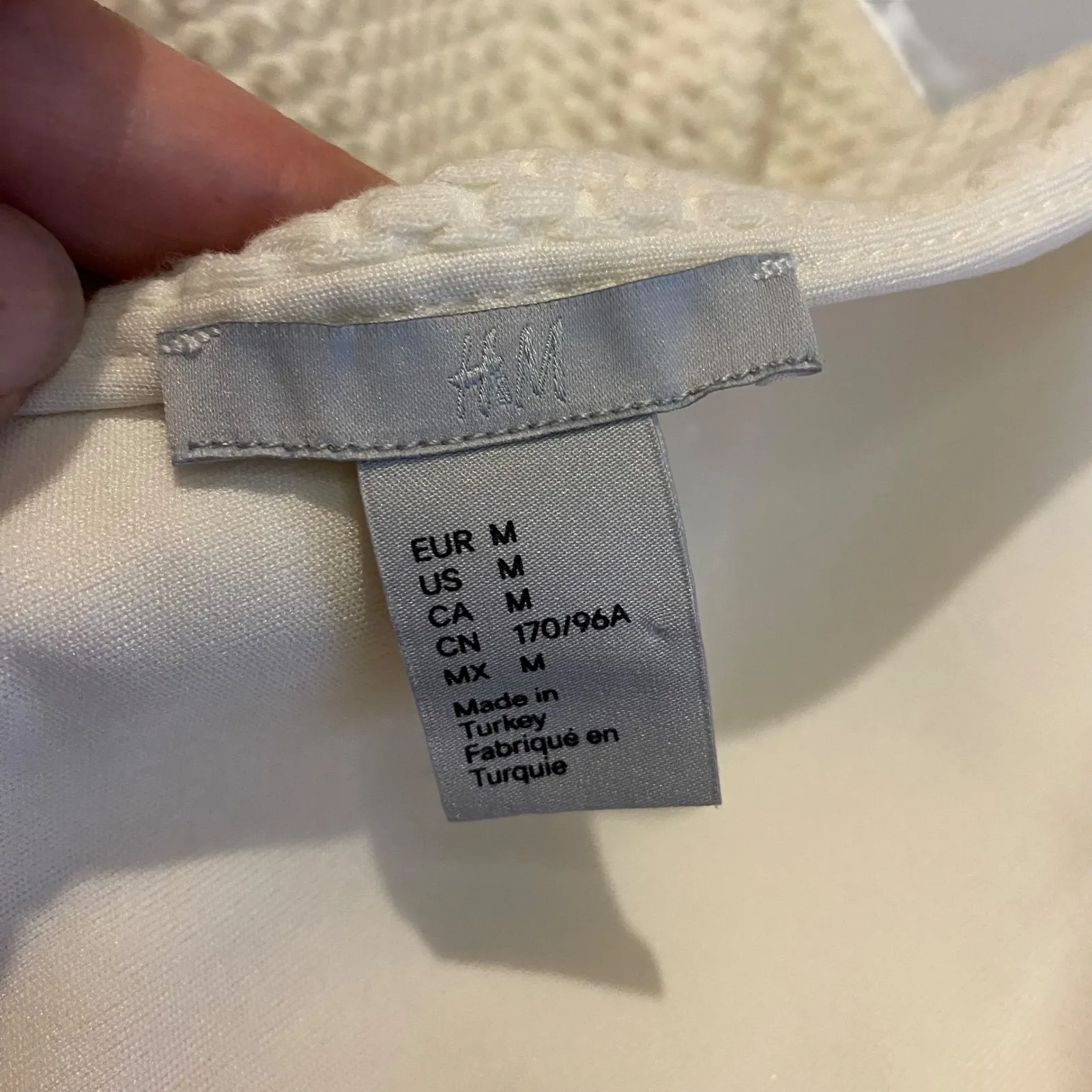 H&M Peplum Top‎ Sleeveless V-Neck Textured Party Career Medium Bridal Coquette - Image 4