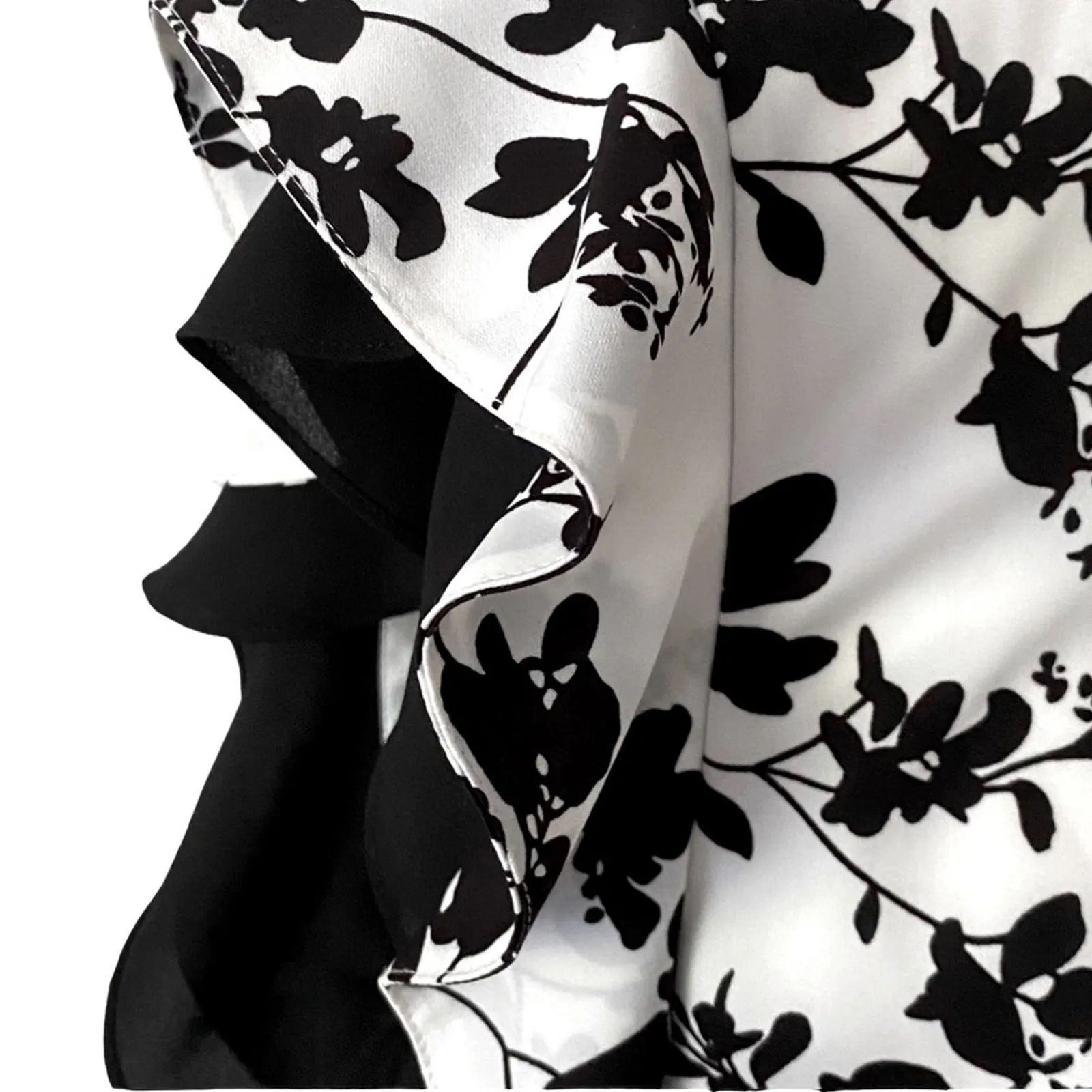 Mikael Aghal Cocktail Dress 14 Plus Semi Formal Bohemian Flutter Special $795 Black - Image 4