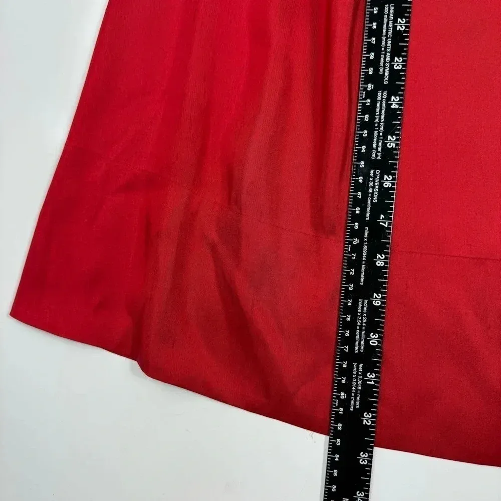 Banana Republic Red Strapless Cocktail Gown |‎ Pleated Top Midi Party Dress 0P - Image 6