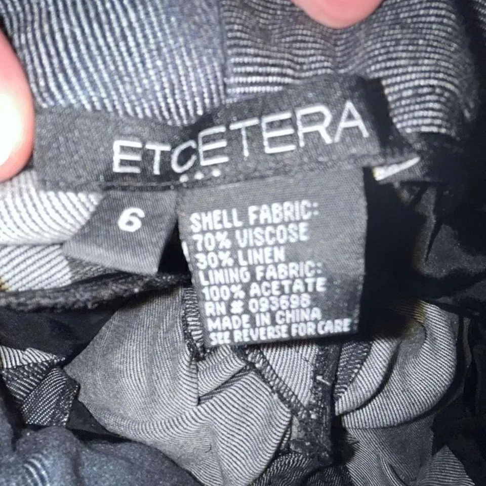 Etcetera black & white woven pants 6 NEW - Image 4