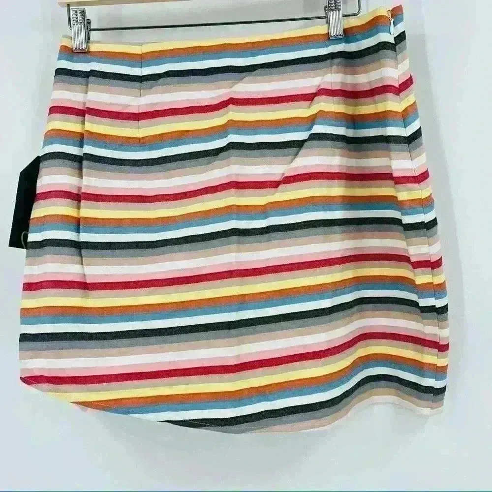Shaycation x Revolve Elsie Rainbow Mini Skirt Women's Large Ruffles Festival NEW - Image 8