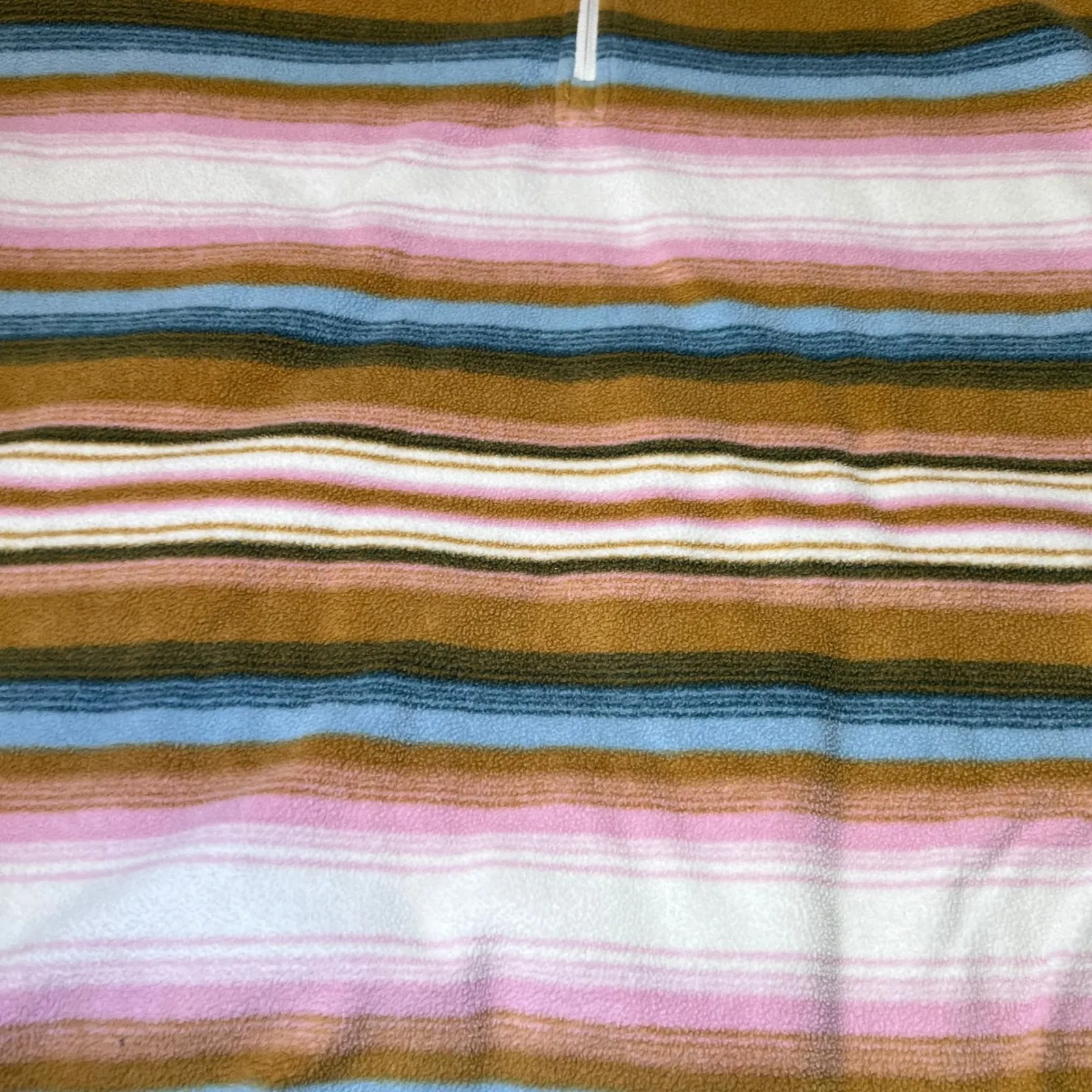 Eddie Bauer Womens Large 1/4 Zip Fleece Pullover Multicolor Striped Mock Neck - Image 9