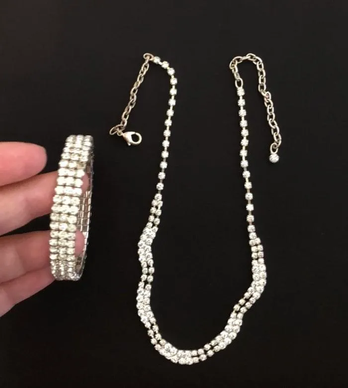 matching necklace & bracelet Silver - Image 2