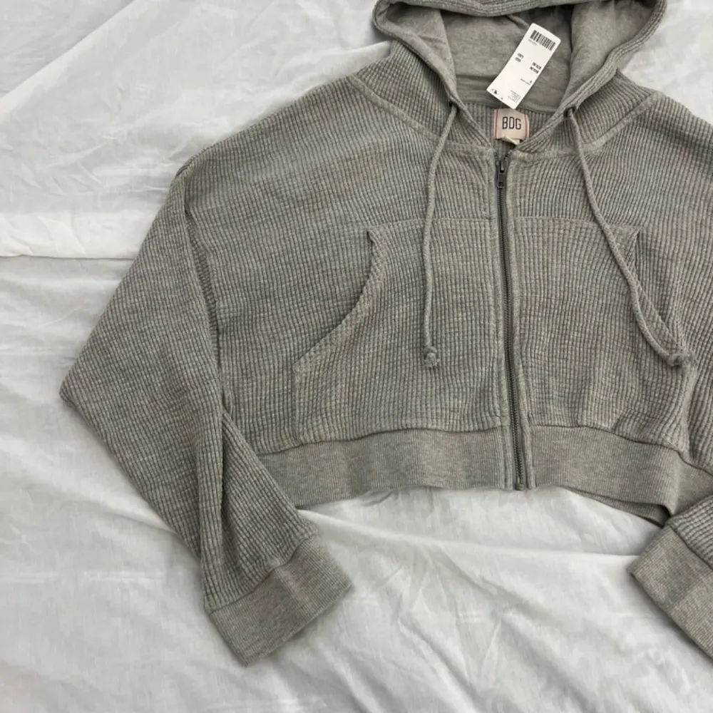 urban outfitters BDG Leah Waffle Knit Zip-Up Hoodie Sweatshirt - Image 2