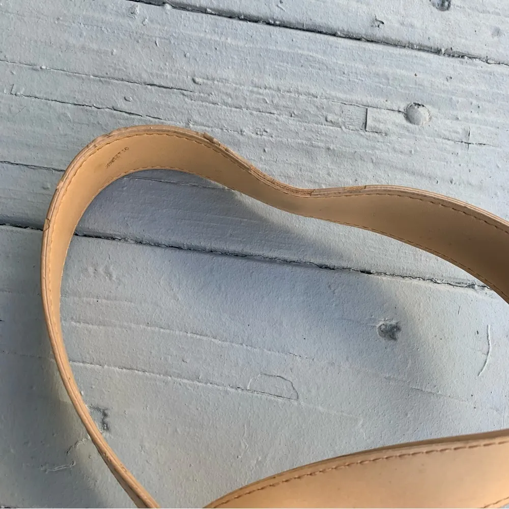 Bubble Gum Pink/Beige Leather Apostrophe Shoulder Bag Purse - Image 6