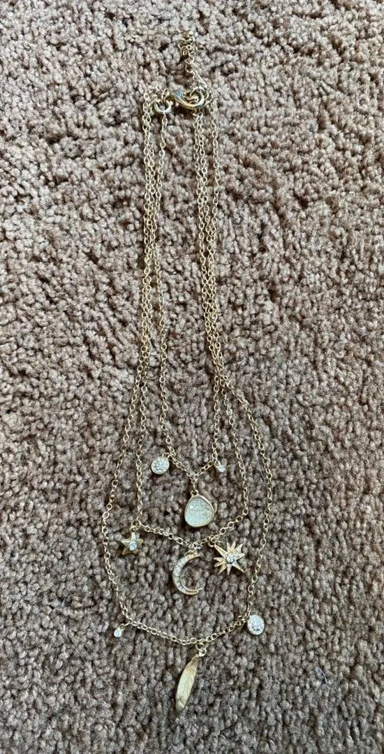 Layered Star And Moon Necklace Gold - Image 2