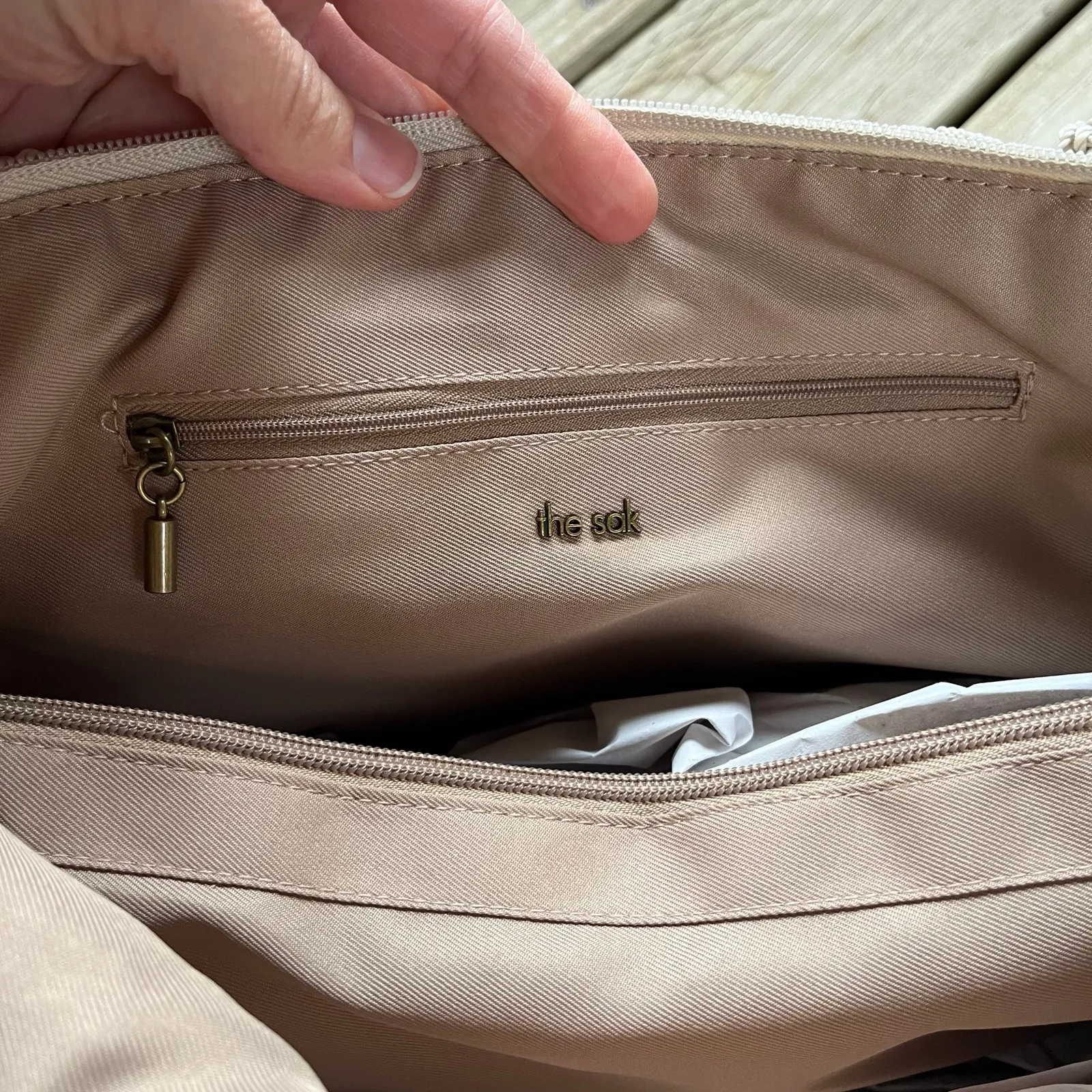 The Sak Crafted Classics Carry On Bag Flower Ecru Large Tote. NEW - Image 9