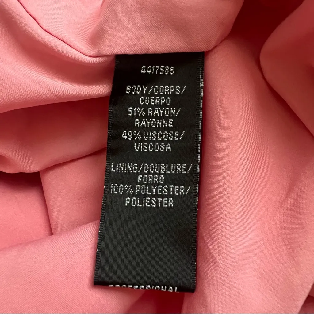 ML Monique Lhullier Women's Twist Front Puff Sleeve Pink Midi Dress Size 4 - Image 10