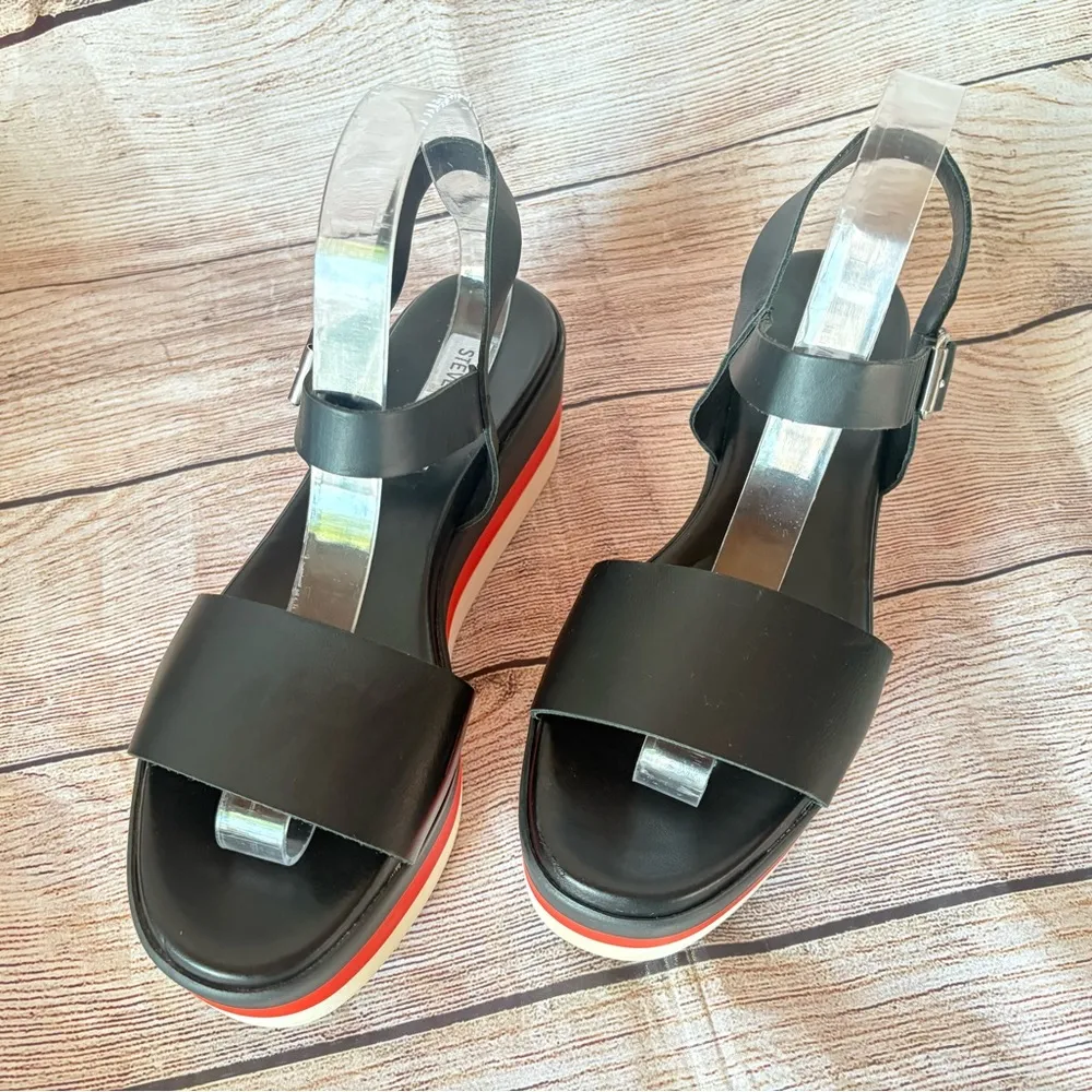 Steve Madden Y2K Women’s Sz 11 Leather Platform Sandals - Image 6