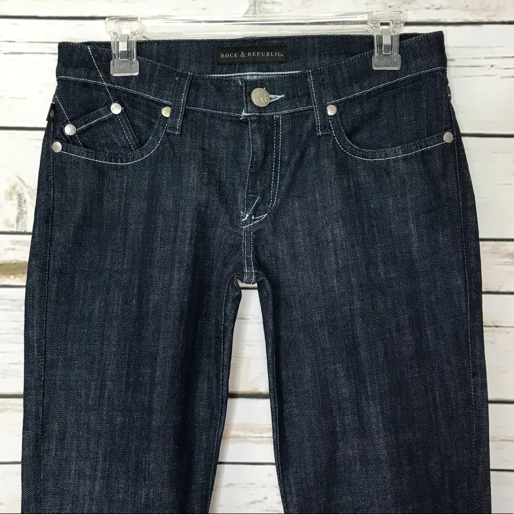 Rock & Republic Kasandra Boocut Dark Jeans Sz 27 - Image 4