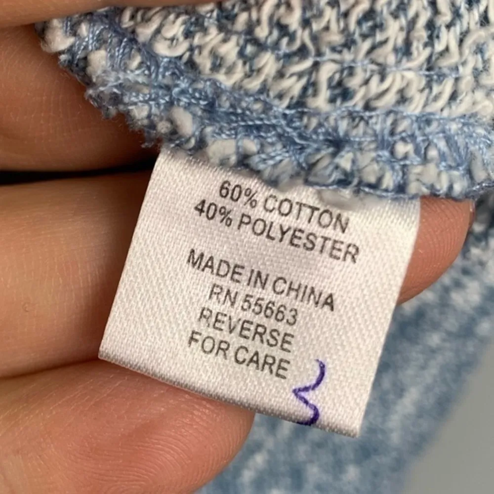 For Cynthia Blue Zip Up Collared Sleeveless Knit Vest Casual Layer Cozy Top S - Image 8