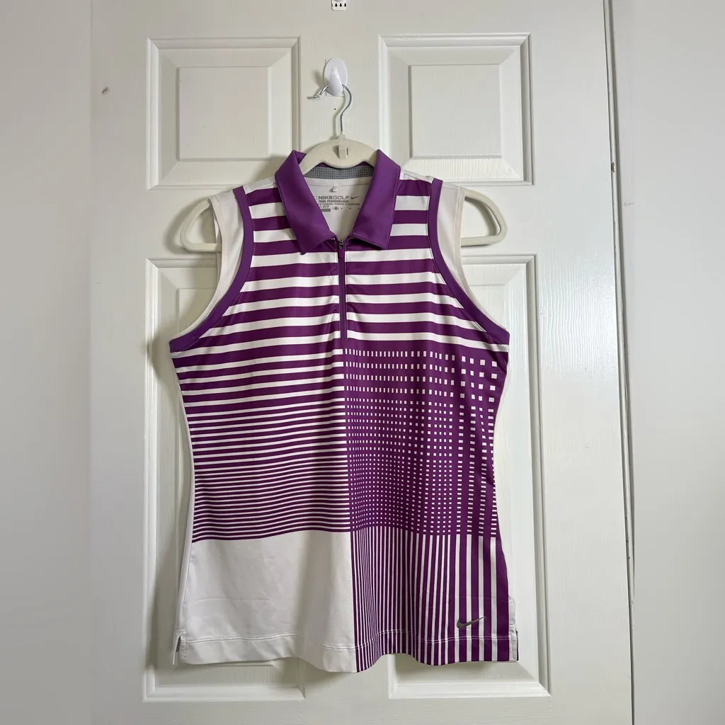 Nike golf‎ Purple and White Patterned Tank Top - Image 3