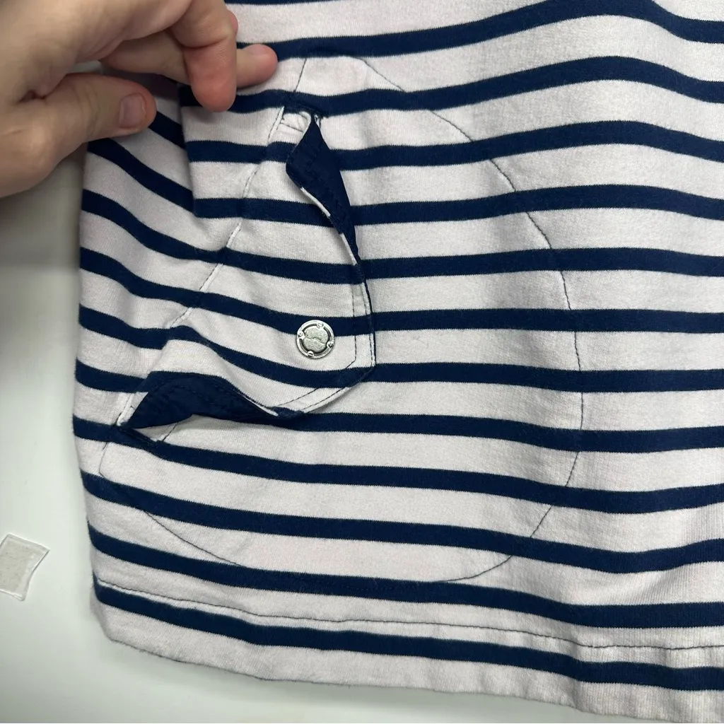 Ralph Lauren Navy and White Striped Women's Jacket size 2x - Image 5