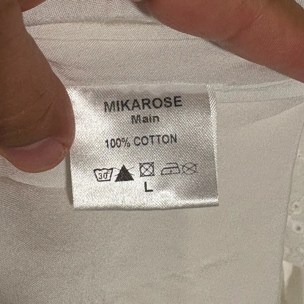 Mikarose White Maxi Dress,Size L, 100% Cotton - Image 4