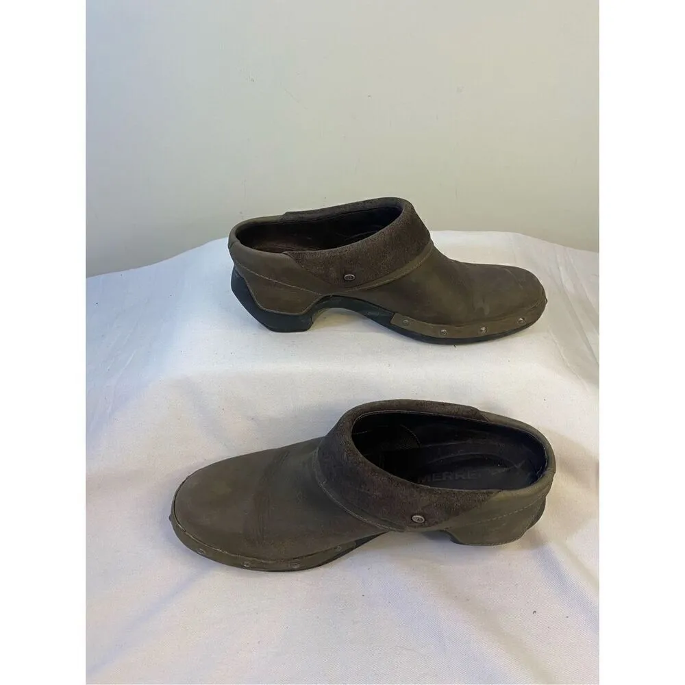 Merrell  Drizzle Mocha Wrap Clog Leather Size 8.5 - Image 4