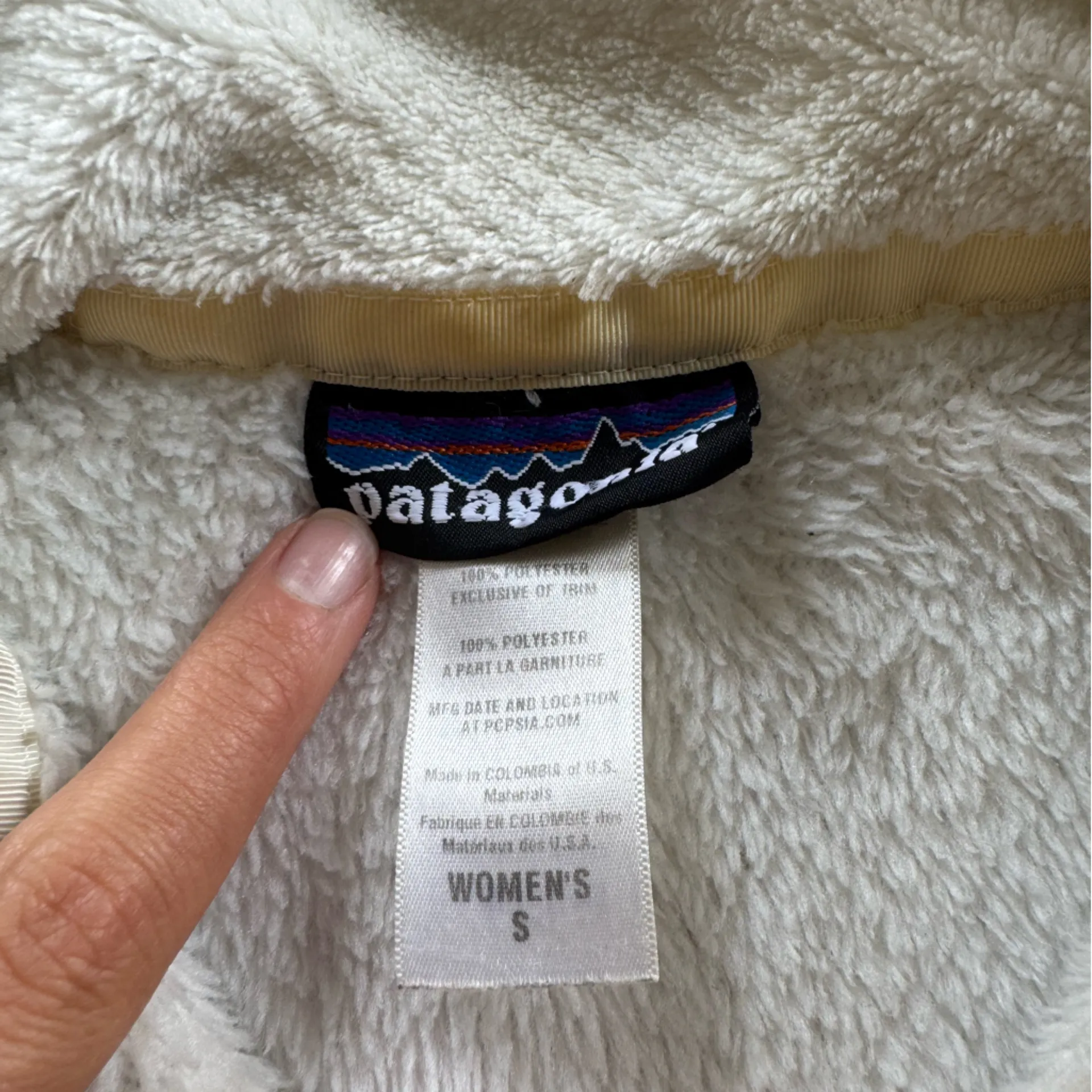 Patagonia Pullover Sweater Womens Small Cream/WhiteRe Tool Thermal Fleece Jacket - Image 4