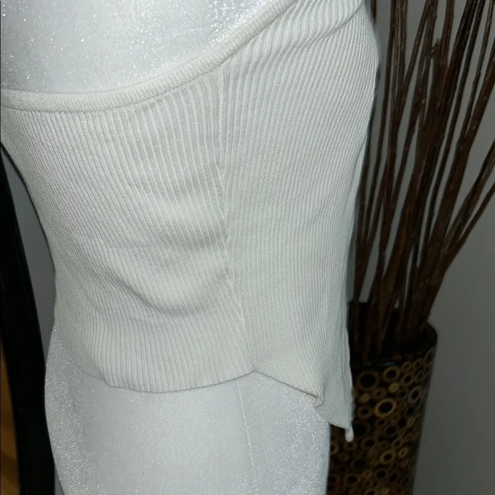 Rehab Lab White Butterfly Embellished Halter Top - Image 4