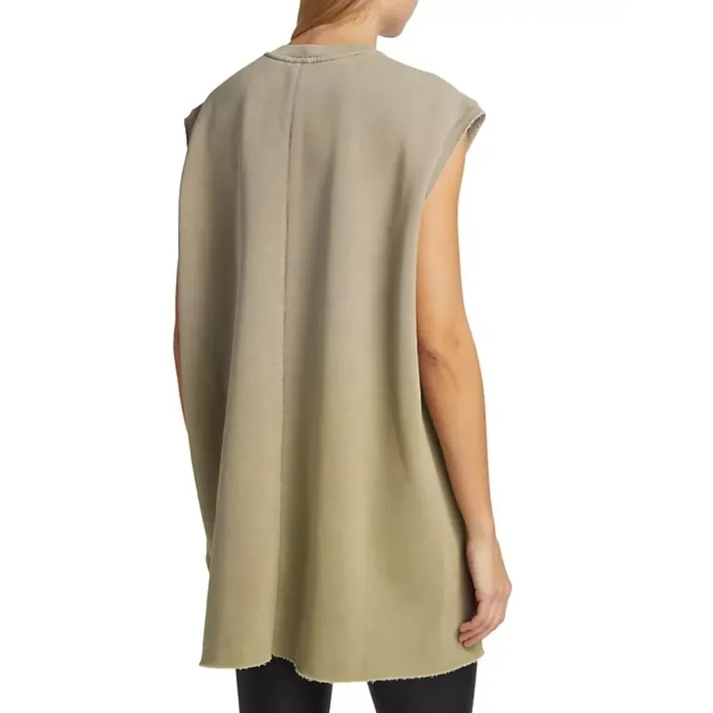 Rick Owens X Moncler Womens Tarp Tee in Acid Degrade XSmall New Tank Sleeveless Tan Size XS - Image 10