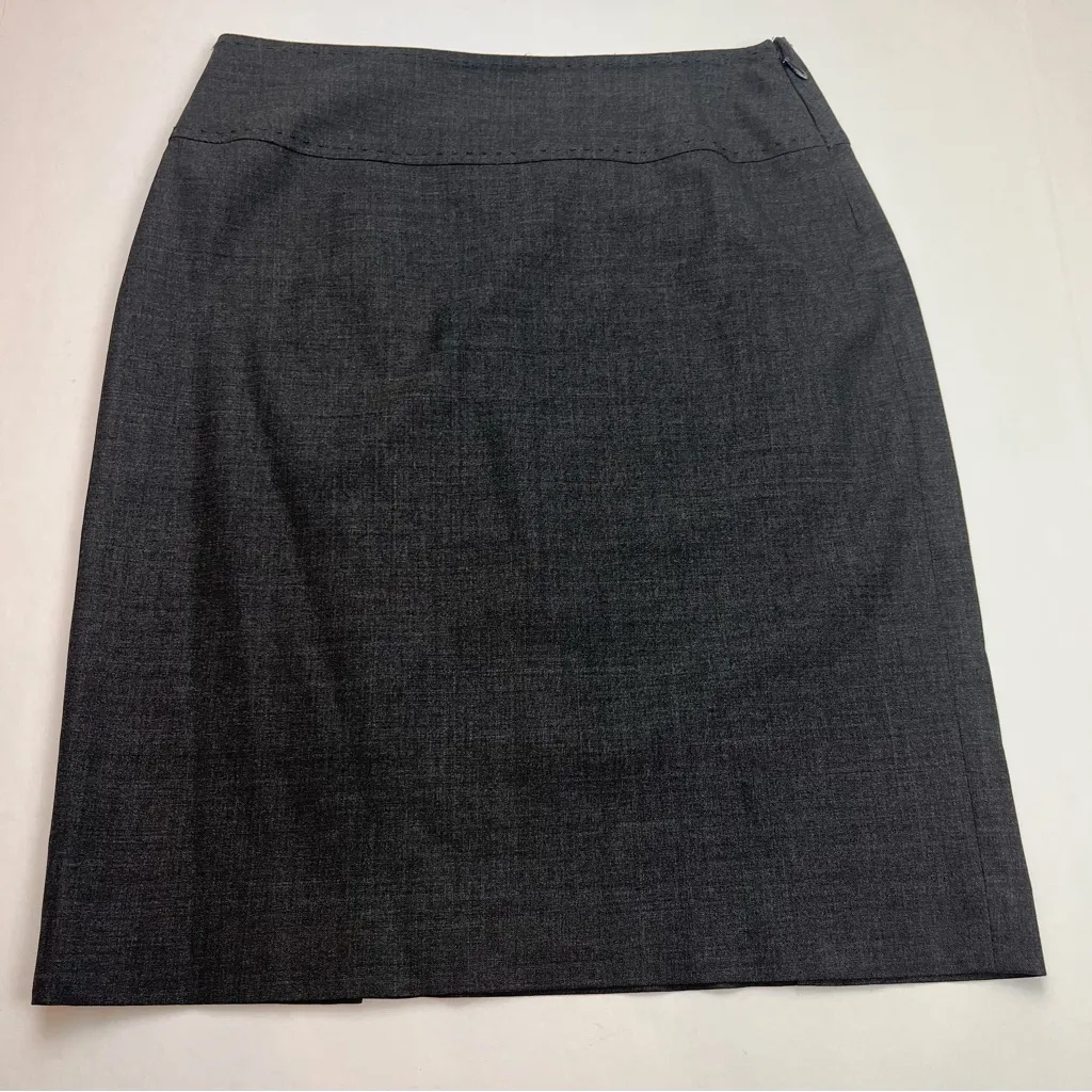 Elie Tahari Womens Size 2 Grey Gray Wool Blend Skirt Preppy Office Professional - Image 1