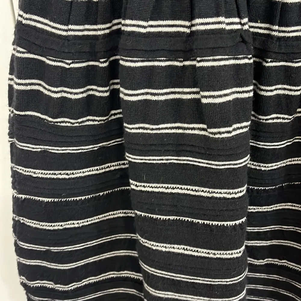 Anthropologie Knitted & Knotted Small Petite Black Stripe Long Sleeve Knit Dress - Image 6