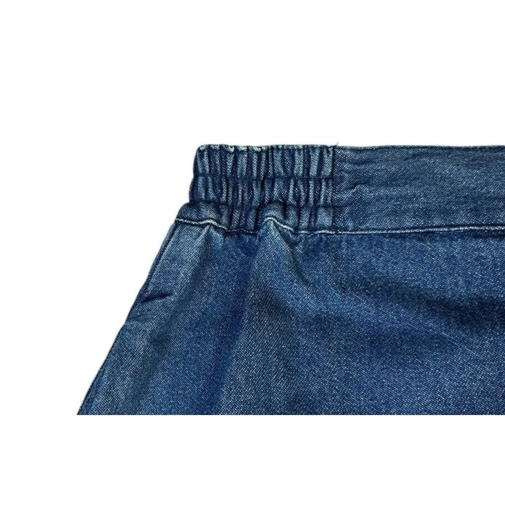 Vtg Bobbie Brooks Ankle Length Denim Jean Skirt Button Front A-Line Pockets 10 - Image 8